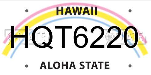 HQT6220 Hawaii License Plate