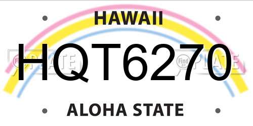 HQT6270 Hawaii License Plate