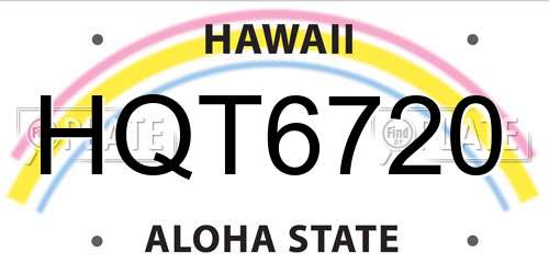 HQT6720 Hawaii License Plate