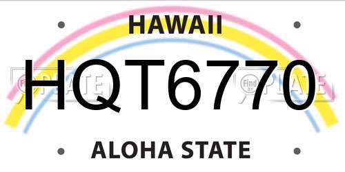 HQT6770 Hawaii License Plate