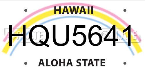 HQU5641 Hawaii License Plate