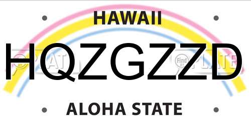 HQZGZZD Hawaii License Plate
