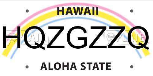 HQZGZZQ Hawaii License Plate