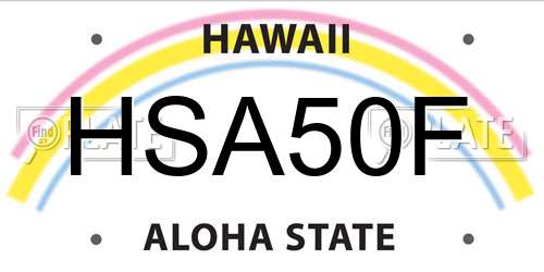 HSA50F Hawaii License Plate