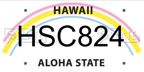 HSC824 Hawaii License Plate
