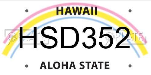 HSD352 Hawaii License Plate
