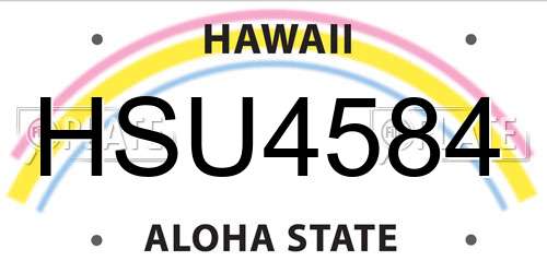 HSU4584 Hawaii License Plate