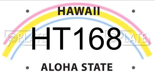 HT168 Hawaii License Plate