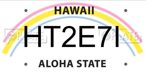 HT2E7I Hawaii License Plate