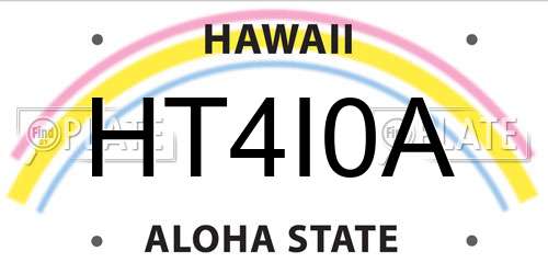 HT4I0A Hawaii License Plate