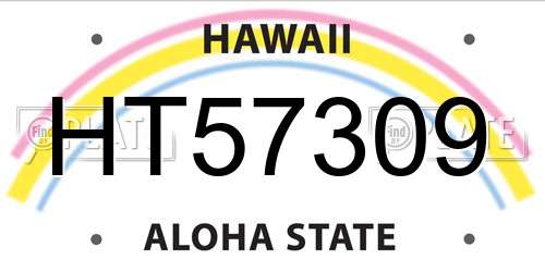 HT57309 Hawaii License Plate