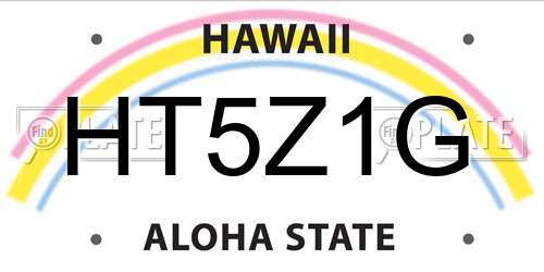HT5Z1G Hawaii License Plate