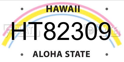 HT82309 Hawaii License Plate