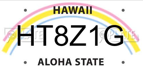 HT8Z1G Hawaii License Plate