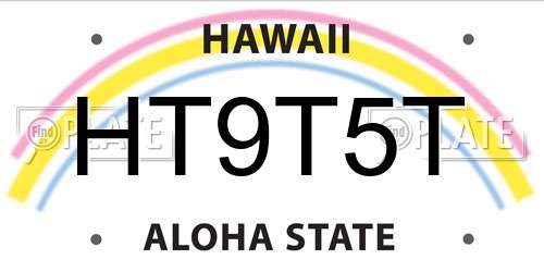 HT9T5T Hawaii License Plate