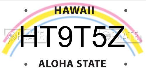 HT9T5Z Hawaii License Plate