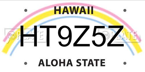 HT9Z5Z Hawaii License Plate