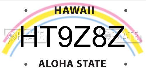 HT9Z8Z Hawaii License Plate