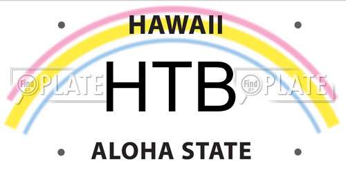HTB Hawaii License Plate