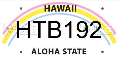HTB192 Hawaii License Plate