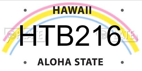 HTB216 Hawaii License Plate