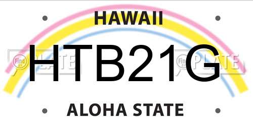 HTB21G Hawaii License Plate