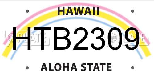 HTB2309 Hawaii License Plate