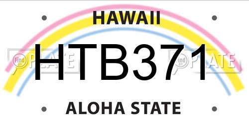 HTB371 Hawaii License Plate