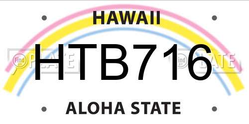 HTB716 Hawaii License Plate