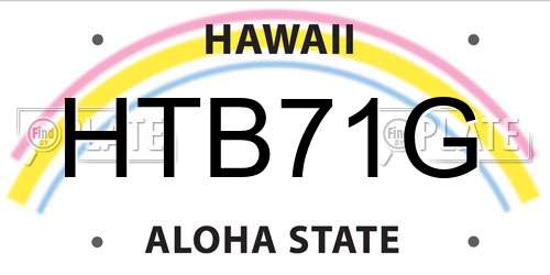 HTB71G Hawaii License Plate