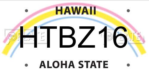 HTBZ16 Hawaii License Plate