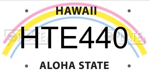 HTE440 Hawaii License Plate