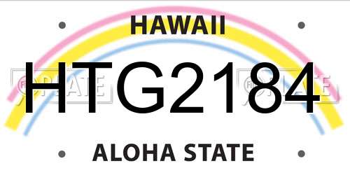 HTG2184 Hawaii License Plate