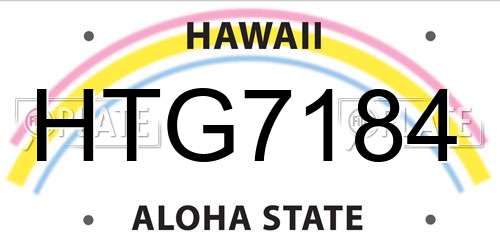 HTG7184 Hawaii License Plate