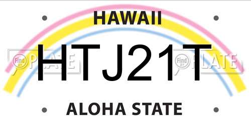 HTJ21T Hawaii License Plate