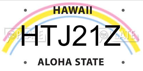 HTJ21Z Hawaii License Plate
