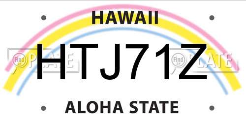 HTJ71Z Hawaii License Plate