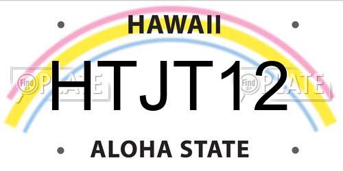 HTJT12 Hawaii License Plate