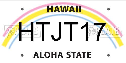 HTJT17 Hawaii License Plate