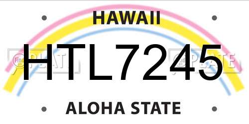 HTL7245 Hawaii License Plate