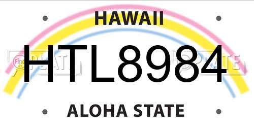 HTL8984 Hawaii License Plate