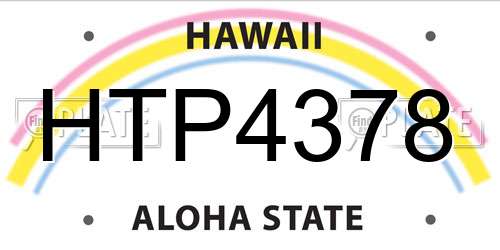 HTP4378 Hawaii License Plate
