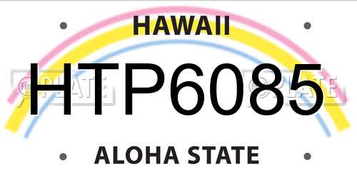HTP6085 Hawaii License Plate