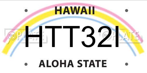 HTT32I Hawaii License Plate