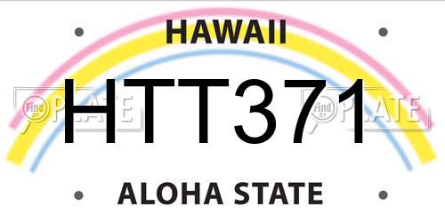 HTT371 Hawaii License Plate