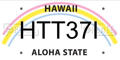 HTT37I Hawaii License Plate