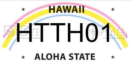 HTTH01 Hawaii License Plate