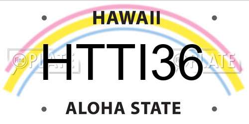 HTTI36 Hawaii License Plate
