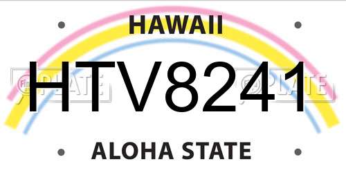 HTV8241 Hawaii License Plate
