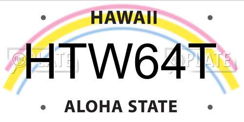 HTW64T Hawaii License Plate